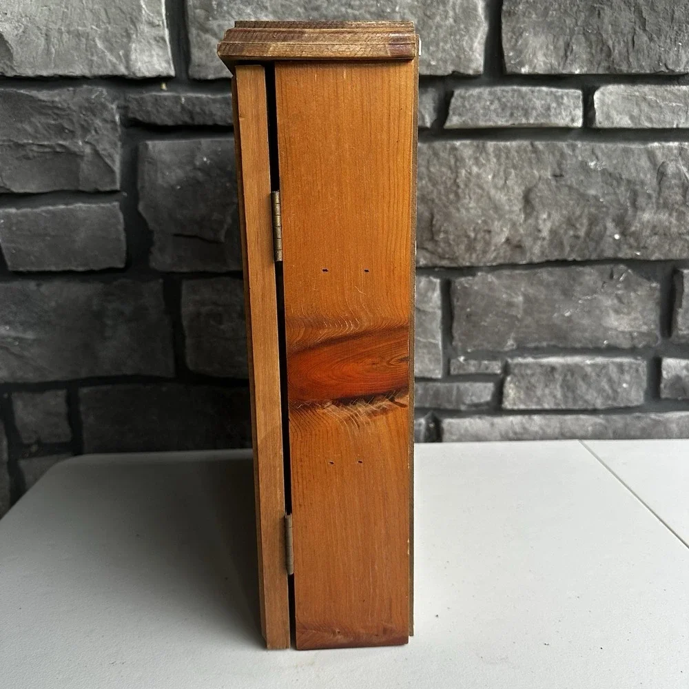 Vintage Wooden Wall Mount Countertop Display Cabinet w/Glass Door Granny Cottage